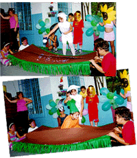 Educação Ambiental - crianças montam teatro ecologico